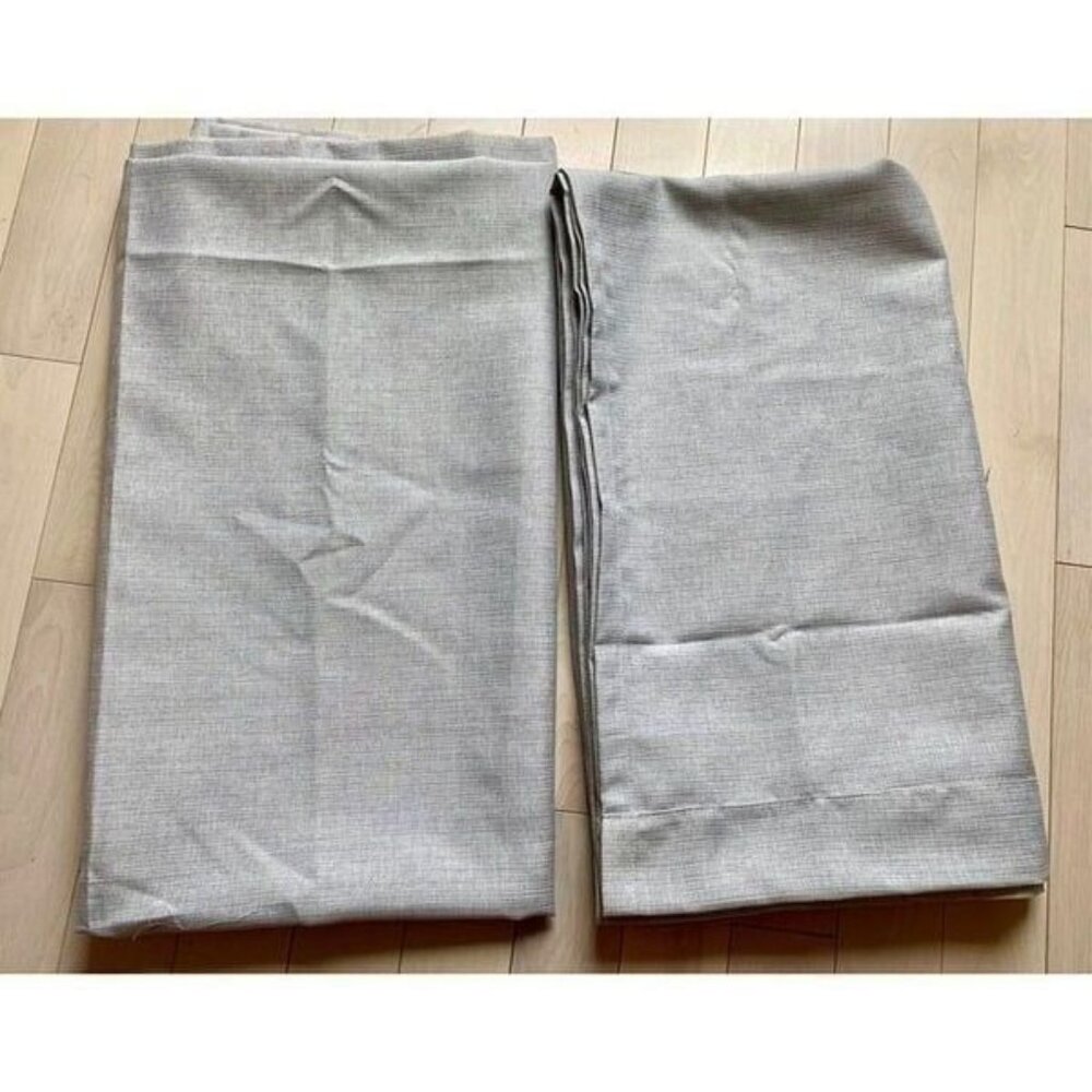 A Pair of Nicole Miller Gray Curtains 52" w x 94"